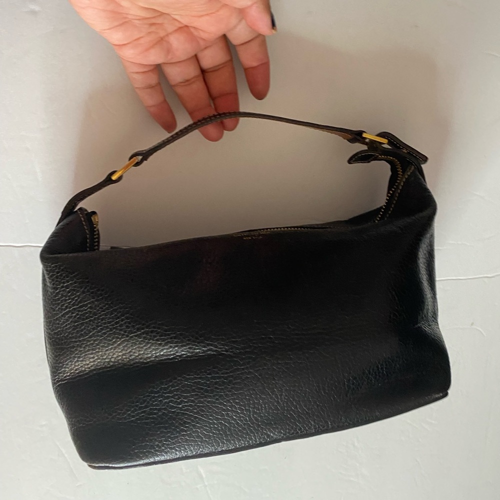 RARE Vintage Kate Spade Black Pebbled Leather Mini Hobo Made in Italy Y2K - Picture 5 of 14
